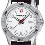 Wenger Platoon Womens White Dial, Black Leather Strap 0921.102