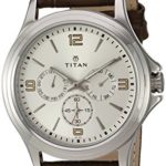 Titan Men’s ‘Neo’ Quartz Metal and Leather Watch, Color:Brown (Model: 1698SL01)