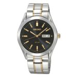 Seiko Men’s Two-Tone Black Dial Solar Calendar Watch