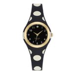 kate spade new york Goldtone Rumsey Black And White Polka Dot Silicone Watch