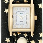 La Mer Collections Women’s LMSTWEX1201 Gold-Tone Watch with Foil-Printed Wraparound Leather Strap