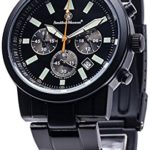 Smith & Wesson Men’s Pilot Watch with 3ATM/Round Face/Multi Function Chronograph/Stainless Steel Strap/Japanese Movement/Glowing Hands, 39mm, Black