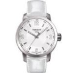 Tissot Womens PRC 200 White Leather Strap Sporty Watch