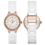 DKNY Chambers White Ceramic and Rose Gold-Tone Stainless Steel Women’s watch #NY2251