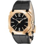 Bvlgari Men’s Octo 41mm Black Alligator Leather Band Rose Gold Case Automatic Watch 101963 BGOP41BGLD