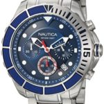 Nautica Men’s ‘PUERTO RICO’ Quartz Stainless Steel Sport Watch, Color:Blue (Model: NAPPTR004)