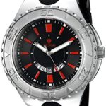 CROTON Men’s ‘SUPER’ Quartz Stainless Steel and Silicone Casual Watch, Color:Black (Model: CA301287BSRD)