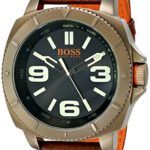BOSS Orange Men’s 1513164 Sao Paulo Gold-Tone Watch with Brown Leather Band