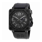 Bell and Ross Aviation Black Phantom Dial Carbon Fiber Rubber Mens Watch BR0194-CA-FIBER-PH