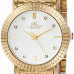 Adee Kaye Women’s Quartz Stainless Steel Dress Watch, Color:Gold-Toned (Model: AK4801-LG/SV)