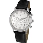 Jacques Lemans Unisex Retro Classic 39mm Black Leather Band Steel Case Quartz White Dial Watch N-209ZJ