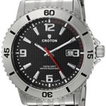 CROTON Men’s CA301288SSBK Analog Display Quartz Silver Watch