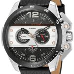 Diesel Men’s DZ4361 Ironside Stainless Steel Watch with Black Leather Band