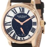 Louis Erard Women’s 92602OR02.BACs6 “Emotion” 18k Rose Gold-Plated Automatic Watch with Black Leather Band