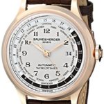 Baume & Mercier Men’s A10107 Capeland Rose Gold Automatic Watch with Brown Leather Band