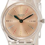 Swatch Quadretten Light Pink Sunray Dial Ladies Silicone Watch LK372