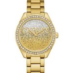 GUESS Women’s Stainless Steel Crystal Casual Watch, Color: Gold-Tone (Model: U0987L2)