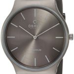 Obaku Men’s Quartz Titanium and Stainless Steel Dress Watch, Color:Grey (Model: V178GXTJMJ)