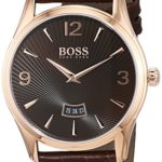 Hugo Boss Men’s 1513426 Rose Gold Leather Quartz Watch