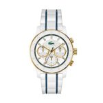 Lacoste Charlotte Chronograph White Dial White Rubber Ladies Watch 2000845