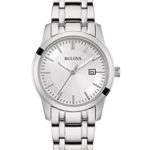 Bulova Ladies Silver Tone Stainless Steel Japanese Quartz Date Watch