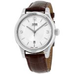 Oris Mens silver dial, leather bracelet watch 73375944031LSBRNXG (Certified Refurbished)