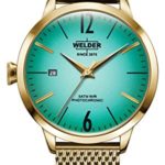 Welder Moody Stainless Steel Mesh 3 Hand Gold-Tone Watch with Date 38mm