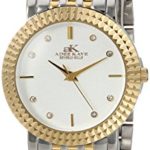 Adee Kaye Women’s Quartz Stainless Steel Dress Watch, Color:Two Tone (Model: AK4801-LTTG)