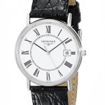 Longines Presence White Dial Black Leather Mens Watch L48194112