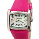 Pedre Women’s Silver-Tone Patent M.O.P. Watch 7780SX-Hot-Pink