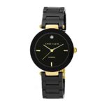 Anne Klein Women’s Black Round Ceramic Diamond Watch