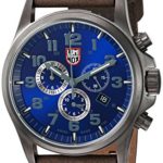 Luminox Men’s ‘Atacama Field’ Swiss Quartz Stainless Steel and Leather Casual Watch, Color:Grey (Model: 1943)