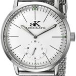 Adee Kaye Men’s AK9044N-M/SV Vintage Slim Mechanical Hand-Wind Silver-Tone Stainless Steel Watch