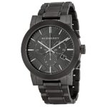 Swiss Burberry LUXURY Chronograph Watch Men Unisex The City Ion-Plated Gunmetal Date Dial BU9354