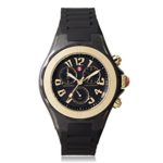 Michele Tahitian Black Dial SS Silicone Chrono Quartz Ladies Watch MWW12F000076