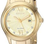 Citizen Women’s Quartz Stainless Steel Casual Watch, Color:Gold-Toned (Model: FE1132-84P)