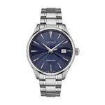Seiko Men’s Automatic Silver Tone Watch With Blue Dial