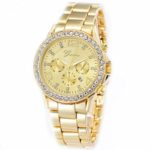 GreenDimension Women’s Geneva Luxury Alloy Analog Quartz Golden Watch