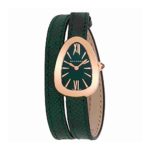 Bvlgari Serpenti Green Dial Ladies Double-Twirl Leather Watch 102726