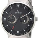 Obaku Men’s Quartz Stainless Steel Dress Watch, Color:Silver-Toned (Model: V170GMCBMC)