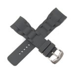 Swiss Legend 29MM Gray Silicone Rubber Watch Strap Stainless Silver Buckle fits 47mm Commander Watch