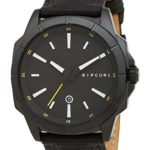 Rip Curl Men’s Quartz Stainless Steel and Leather Sport Watch, Color:Black (Model: A3085MID1SZ)
