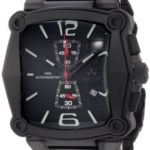 REACTOR Men’s 57501 Nucleus Chronograph Black Coral Dial Black Nitride Plated Watch