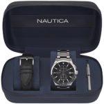 Nautica Men’s ‘LISBONA’ Quartz Stainless Steel Casual Watch, Color:Black (Model: NAPLSN002)