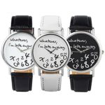 3pcs New Arrival Leather Strap Watch Whatever I Am Late Anyway Women Watch Geneva Watches Quartz Watch
