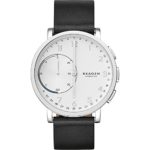 Skagen Men’s 42mm Hagen Connected Black Leather Hybrid Smart Watch
