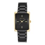 Anne Klein Black and Goldtone Ceramic Bracelet Watch