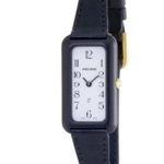 Pedre Women’s Swiss Made Petite Black Anodized Leather Strap Watch # 6607KX