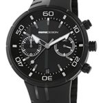 Momo Design Jet Black Chrono Quartz Watch, Stainless Steel 316L, PVD, 43mm