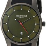 Kenneth Cole New York Men’s ‘Slim’ Quartz Stainless Steel and Silicone Dress Watch, Color Black (Model: 10031265)